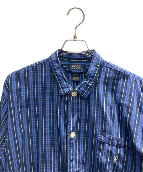 POLO RALPH LAUREN（ポロ・ラルフローレン）POLO RALPH LAUREN (ポロ・ラルフローレン) スリーピングシャツ 長袖シャツ ネイビー サイズ:Mの古着・服飾アイテム