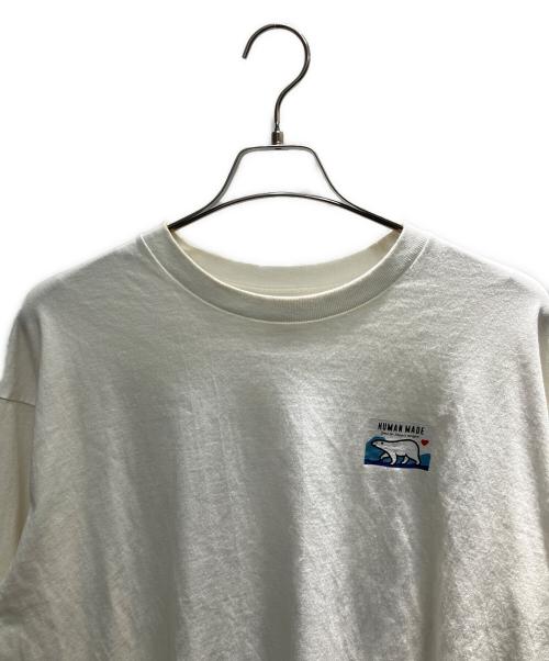 HUMAN MADE（ヒューマンメイド）HUMAN MADE (ヒューマンメイド) 長袖カットソー ホワイト サイズ:XLの古着・服飾アイテム