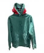 SUPREMEシュプリーム）の古着「Mirrored Logo Hooded Sweatshirt 19AW プルオーバーパーカー」｜グリーン