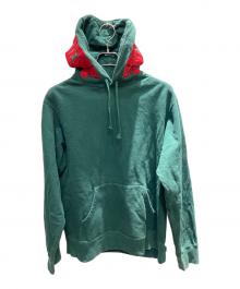 SUPREME（シュプリーム）の古着「Mirrored Logo Hooded Sweatshirt 19AW プルオーバーパーカー」｜グリーン