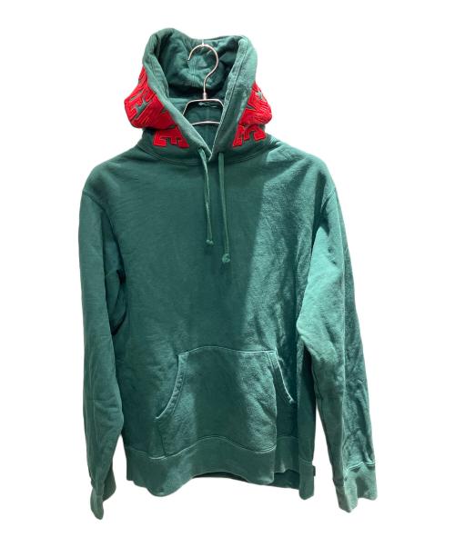 SUPREME（シュプリーム）SUPREME (シュプリーム) Mirrored Logo Hooded Sweatshirt 19AW プルオーバーパーカー グリーン サイズ:Mの古着・服飾アイテム