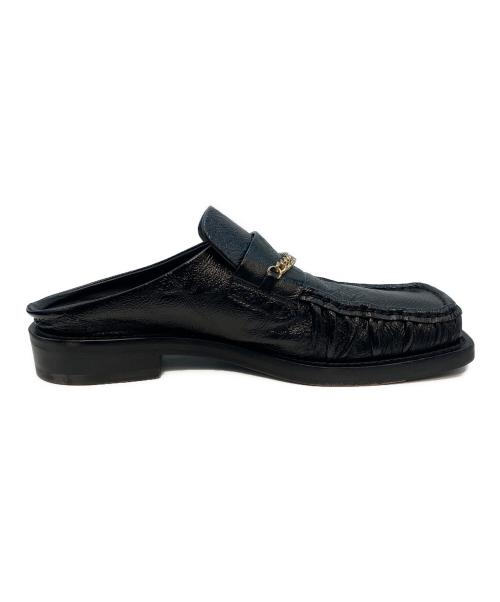 MARTINE ROSE（マーティン・ローズ）MARTINE ROSE (マーティン・ローズ) Leather SQUARE TOE MULE レザースクエアトゥーミュール ブラック サイズ:41の古着・服飾アイテム