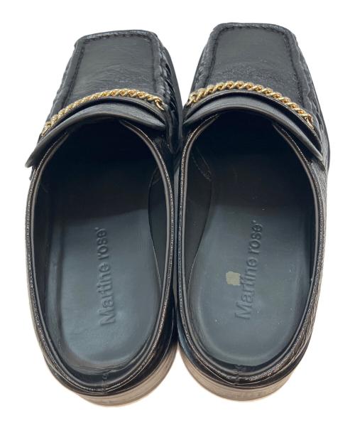 MARTINE ROSE（マーティン・ローズ）MARTINE ROSE (マーティン・ローズ) Leather SQUARE TOE MULE レザースクエアトゥーミュール ブラック サイズ:41の古着・服飾アイテム