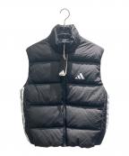 adidasアディダス）の古着「エッセンシャルズ クライマウォーム スリーストライプス パファー ダウン ベスト ダウンベスト」｜ブラック