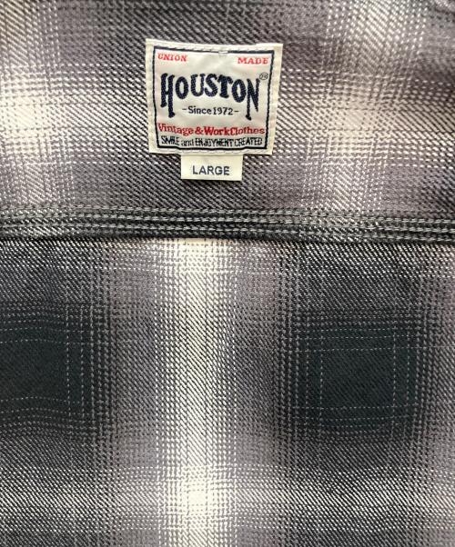 HOUSTON（ヒューストン）HOUSTON (ヒューストン) チェックシャツ ブラック×ホワイト サイズ:Lの古着・服飾アイテム