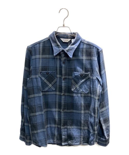 FIVE BROTHER（ファイブブラザー）FIVE BROTHER (ファイブブラザー) チェックネルシャツ ブルー×ブラック サイズ:Lの古着・服飾アイテム