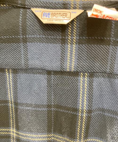 FIVE BROTHER（ファイブブラザー）FIVE BROTHER (ファイブブラザー) チェックネルシャツ ブルー×ブラック サイズ:Lの古着・服飾アイテム