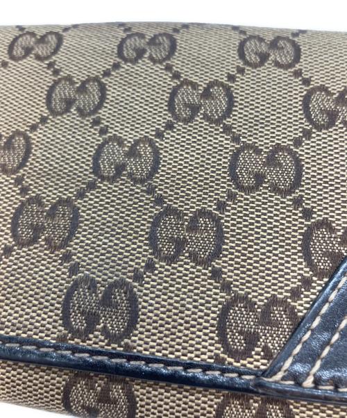 GUCCI（グッチ）GUCCI (グッチ) インターロッキングG GGキャンバス 二つ折り長財布 0416 長財布 ブラウンの古着・服飾アイテム