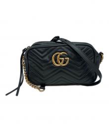 GUCCI（グッチ）の古着「GGマーモントスモール カメラバッグ 486623 ショルダーバッグ」｜ブラック