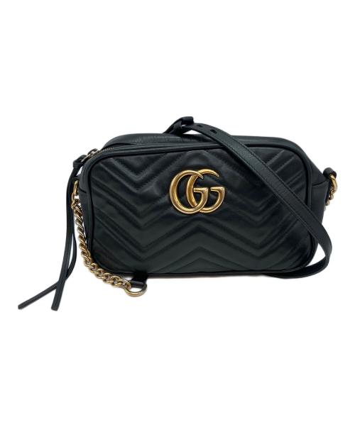GUCCI（グッチ）GUCCI (グッチ) GGマーモントスモール カメラバッグ 486623 ショルダーバッグ ブラックの古着・服飾アイテム