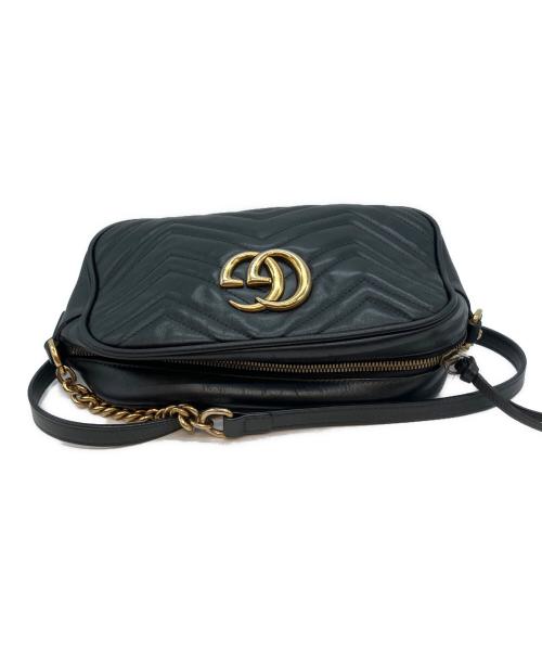 GUCCI（グッチ）GUCCI (グッチ) GGマーモントスモール カメラバッグ 486623 ショルダーバッグ ブラックの古着・服飾アイテム