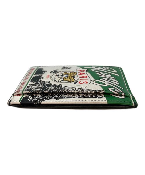 KENZO（ケンゾー）KENZO (ケンゾー) VERDY (ヴェルディ) MARKET STAMP BL-0274-FF5 レザーカードホルダー ホワイト×グリーンの古着・服飾アイテム
