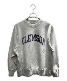 Champion（チャンピオン）の古着「古着 染み込みプリント ORIGINAL REVERSE WEAVE スウェット」｜ライトグレー