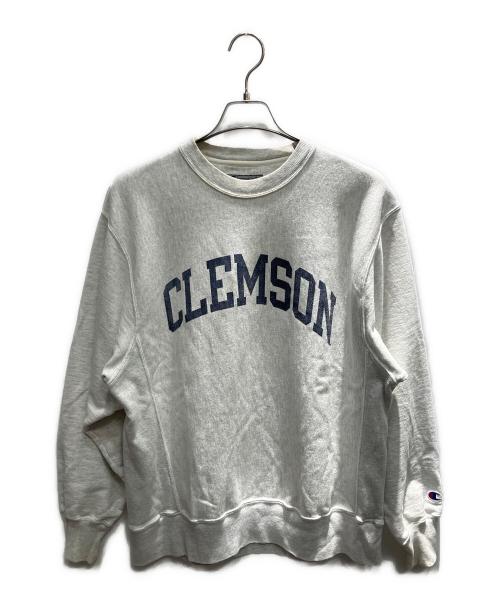Champion（チャンピオン）Champion (チャンピオン) 古着 染み込みプリント ORIGINAL REVERSE WEAVE スウェット ライトグレー サイズ:Mの古着・服飾アイテム