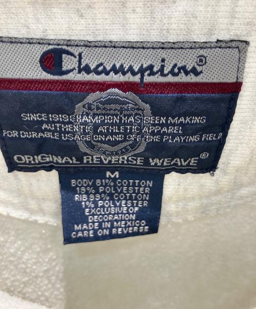 Champion（チャンピオン）Champion (チャンピオン) 古着 染み込みプリント ORIGINAL REVERSE WEAVE スウェット ライトグレー サイズ:Mの古着・服飾アイテム