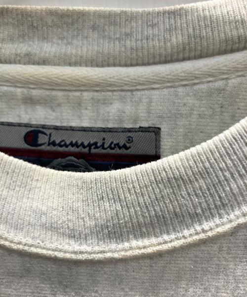 Champion（チャンピオン）Champion (チャンピオン) 古着 染み込みプリント ORIGINAL REVERSE WEAVE スウェット ライトグレー サイズ:Mの古着・服飾アイテム