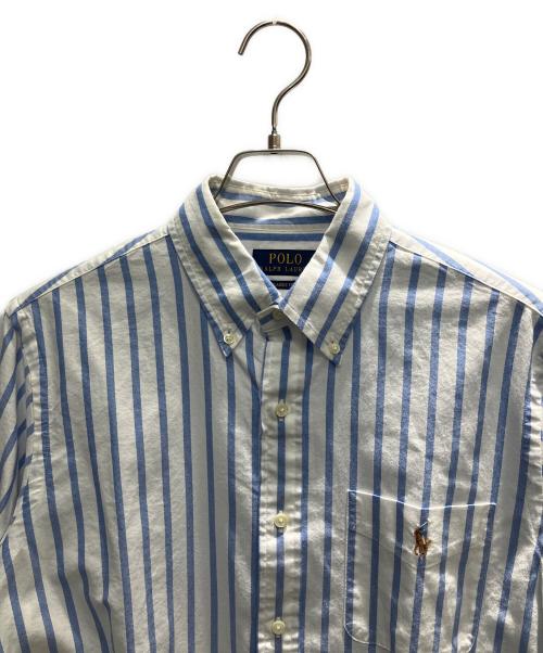 POLO RALPH LAUREN（ポロ・ラルフローレン）POLO RALPH LAUREN (ポロ・ラルフローレン) ストライプ 長袖シャツ スカイブルー サイズ:Mの古着・服飾アイテム
