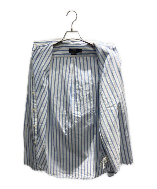 POLO RALPH LAUREN（ポロ・ラルフローレン）POLO RALPH LAUREN (ポロ・ラルフローレン) ストライプ 長袖シャツ スカイブルー サイズ:Mの古着・服飾アイテム