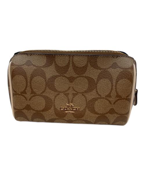 COACH（コーチ）COACH (コーチ) シグネチャー ポーチ ブラウンの古着・服飾アイテム