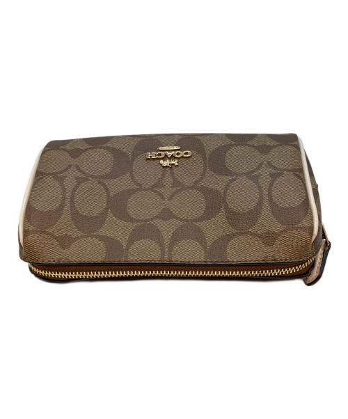 COACH（コーチ）COACH (コーチ) シグネチャー ポーチ ブラウンの古着・服飾アイテム