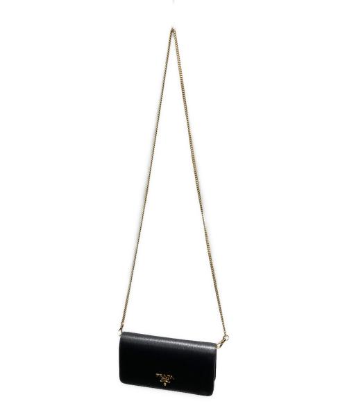 PRADA（プラダ）PRADA (プラダ) サフィアーノ VITELLO MOVE 62D チェーンショルダーバッグ ブラックの古着・服飾アイテム