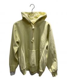AURALEE（オーラリー）の古着「SUPER MILLED SWEAT P/O PARKA プルオーバーパーカー」｜薄黄色
