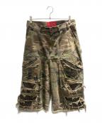 SKOOTスクート）の古着「GROW OP CAMOJORTS ハーフパンツ」｜カーキ