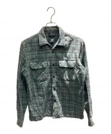 stussy（ステューシー）の古着「00‘s 長袖シャツ」｜グリーン×ネイビー