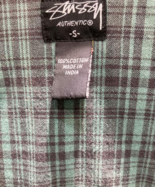 stussy（ステューシー）stussy (ステューシー) 00‘s 長袖シャツ グリーン×ネイビー サイズ:Sの古着・服飾アイテム