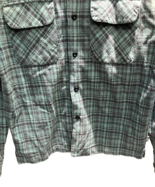stussy（ステューシー）stussy (ステューシー) 00‘s 長袖シャツ グリーン×ネイビー サイズ:Sの古着・服飾アイテム