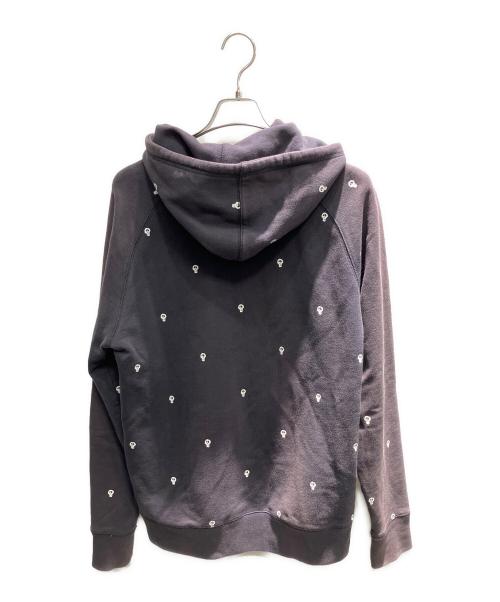 stussy（ステューシー）stussy (ステューシー) スカル総柄ジップパーカー ジップパーカー グレー サイズ:Mの古着・服飾アイテム