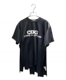 COMME des GARCONS（コムデギャルソン）の古着「短冊Tシャツ 半袖カットソー」｜ブラック
