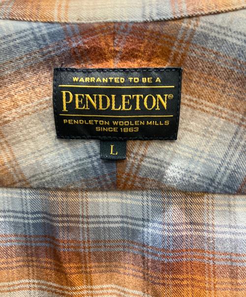 PENDLETON（ペンドルトン）PENDLETON (ペンドルトン) 長袖シャツ ブラウン×ブルー サイズ:Lの古着・服飾アイテム