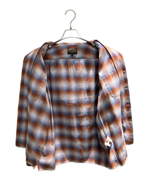 PENDLETON（ペンドルトン）PENDLETON (ペンドルトン) 長袖シャツ ブラウン×ブルー サイズ:Lの古着・服飾アイテム