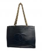 CHANELシャネル）の古着「デカココマーク 3736682 チェーントートバッグ」｜ブラック