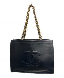 CHANEL（シャネル）の古着「デカココマーク 3736682 チェーントートバッグ」｜ブラック