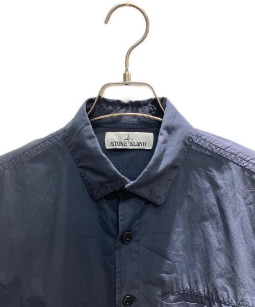 STONE ISLAND（ストーンアイランド）STONE ISLAND (ストーンアイランド) ロゴ刺繍ボタンダウンシャツ 長袖シャツ ネイビー サイズ:Sの古着・服飾アイテム