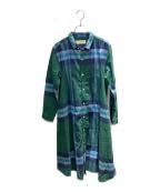 BEAMS BOYビームスボーイ）の古着「長袖ワンピース」｜グリーン×ブルー