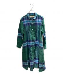 BEAMS BOY（ビームスボーイ）の古着「長袖ワンピース」｜グリーン×ブルー