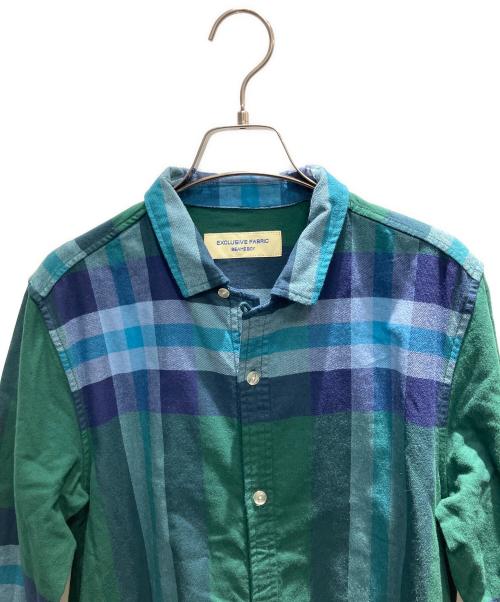 BEAMS BOY（ビームスボーイ）BEAMS BOY (ビームスボーイ) 長袖ワンピース グリーン×ブルー サイズ:Freeの古着・服飾アイテム