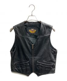 HARLEY-DAVIDSON（ハーレーダビッドソン）の古着「レザーベスト」｜ブラック