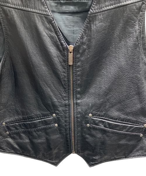 HARLEY-DAVIDSON（ハーレーダビッドソン）HARLEY-DAVIDSON (ハーレーダビッドソン) レザーベスト ブラック サイズ:Lの古着・服飾アイテム
