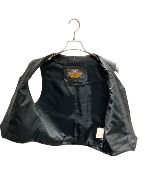 HARLEY-DAVIDSON（ハーレーダビッドソン）HARLEY-DAVIDSON (ハーレーダビッドソン) レザーベスト ブラック サイズ:Lの古着・服飾アイテム