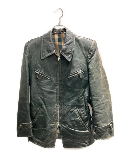 HAFA LEDERBEKLEIDUNG（ハファ・レーダーベクライドゥング）HAFA LEDERBEKLEIDUNG (ハファ・レーダーベクライドゥング) 40'sレザージャケット グリーン サイズ:不明の古着・服飾アイテム