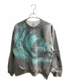 elephant TRIBAL fabricsエレファントトライバルファブリックス）の古着「MARBLE PRINT SWEAT スウェット」｜グレー×グリーン