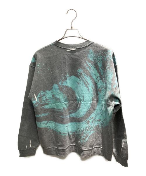 elephant TRIBAL fabrics（エレファントトライバルファブリックス）elephant TRIBAL fabrics (エレファントトライバルファブリックス) MARBLE PRINT SWEAT スウェット グレー×グリーン サイズ:Sの古着・服飾アイテム