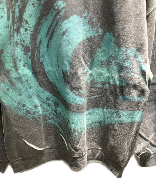 elephant TRIBAL fabrics（エレファントトライバルファブリックス）elephant TRIBAL fabrics (エレファントトライバルファブリックス) MARBLE PRINT SWEAT スウェット グレー×グリーン サイズ:Sの古着・服飾アイテム