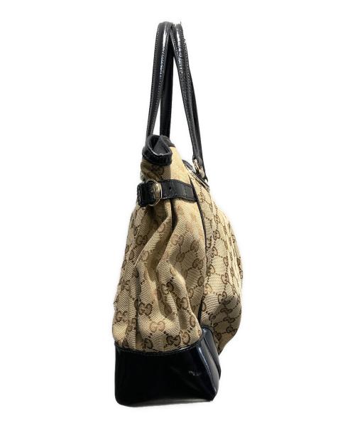GUCCI（グッチ）GUCCI (グッチ) GG 502752 トートバッグ ベージュ×ブラックの古着・服飾アイテム