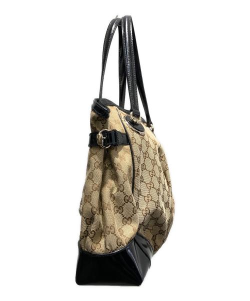 GUCCI（グッチ）GUCCI (グッチ) GG 502752 トートバッグ ベージュ×ブラックの古着・服飾アイテム