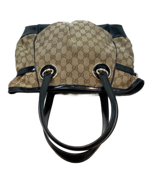 GUCCI（グッチ）GUCCI (グッチ) GG 502752 トートバッグ ベージュ×ブラックの古着・服飾アイテム